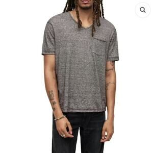 JOHN VARVATOS Collection Driggs Linen Cotton Pocket V-Neck Tee T-Shirt M $190